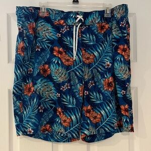 COOLIBAR MENS FLORAL SWIM TRUNKS - Large